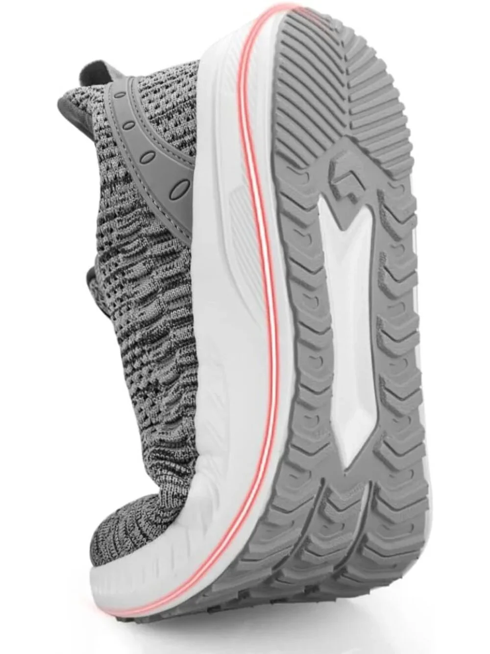 Women's Grey Mesh Lightweight Casual Tennis Running Sneakers for Travel Work